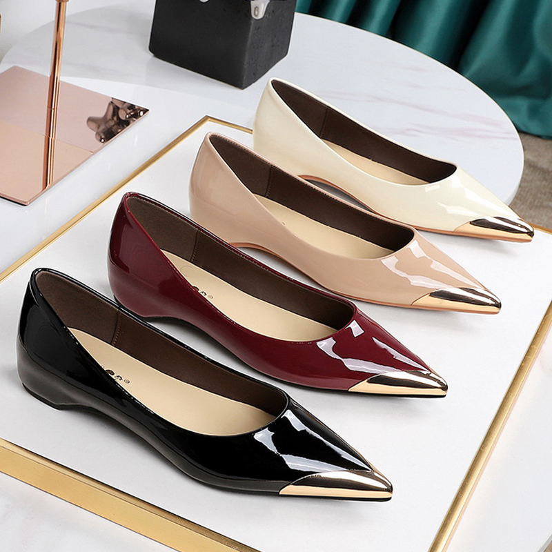 Women'S Shoes To Men'S - BIGTREE รองเท้าส้นเตี้ย รองเท้าผู้หญิง หนังแก้ว ส้นเตารีด รองเท้าส้นสูงผู้หญิง