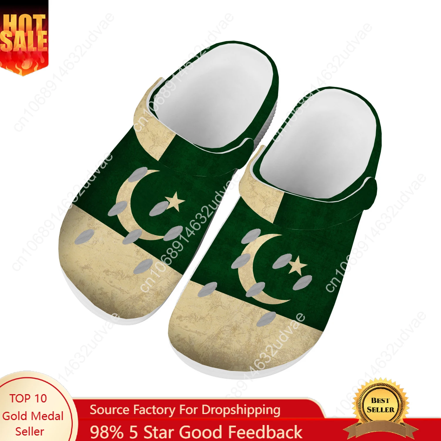 Women'S Shoes In Pakistan - รองเท้าแตะลายธงชาติปากีสถาน สำหรับผู้ชายและผู้หญิง สวมใส่สบาย เหมาะสำหรับใช้ในบ้าน สวน รองเท้าแตะแบบกำหนดเอง