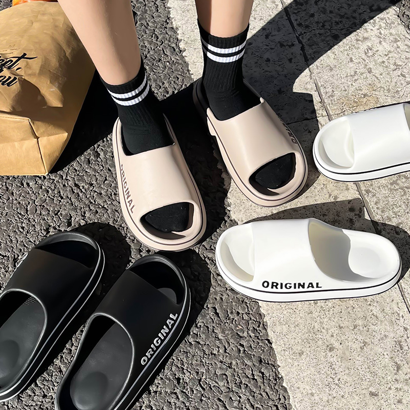 Women'S Shoes To Men'S - รองเท้าแตะพื้นหนาสำหรับผู้ชายและผู้หญิง สวมใส่ในบ้าน ห้องน้ำ กันลื่น เหมาะสำหรับฤดูร้อน รองเท้าแตะคู่รัก