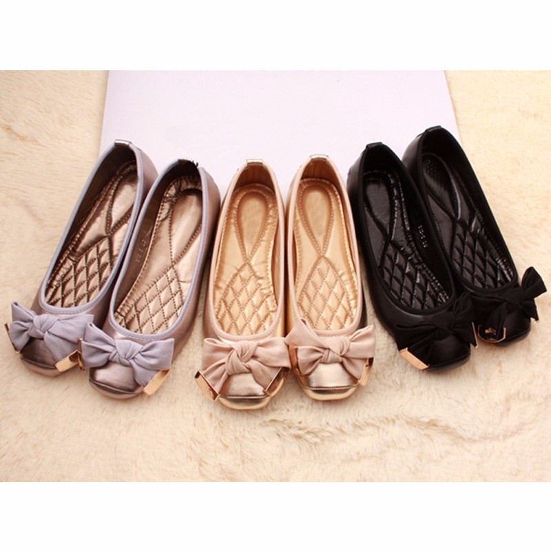 Women Shoes Mk - ฤดูใบไม้ผลิฤดูร้อนรองเท้าผู้หญิงบัลเล่ต์หวานแบน Bowknot Laides รองเท้าแบรนด์ PLUS ขนาด