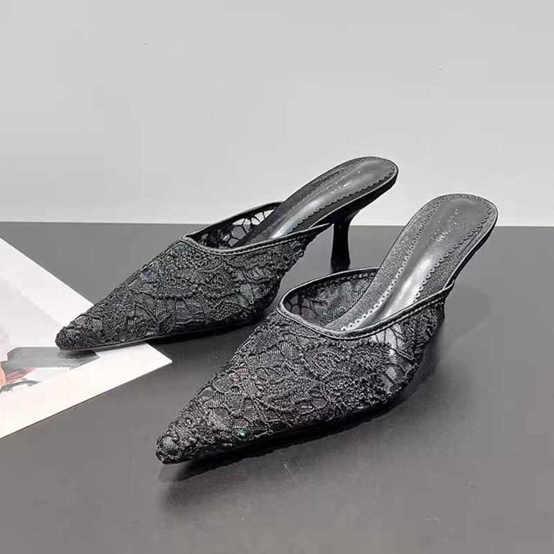 รองเท้าส้นสูงแบบสวมปลายแหลมสำห - Women Shoes Size 7 บทวิจารณ์และราคา