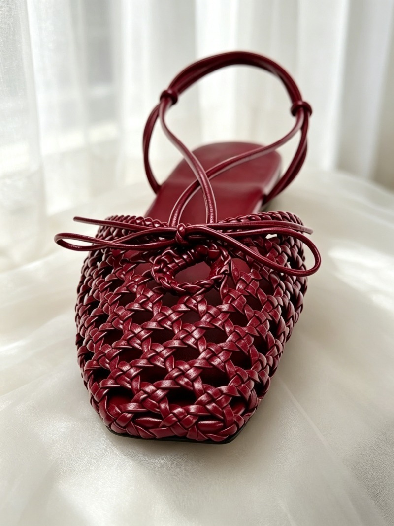 รองเท้าแตะส้นแบนลายผีเสื้อเบอร - Women'S Shoes Burgundy บทวิจารณ์และราคา