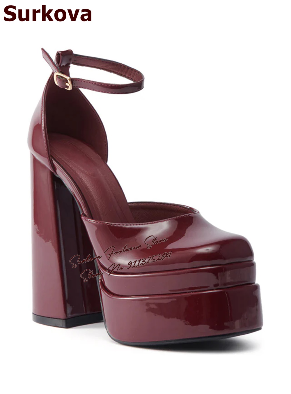 Surkova Burgundy สิทธิบัตรหนัง - Women'S Shoes Burgundy บทวิจารณ์และราคา