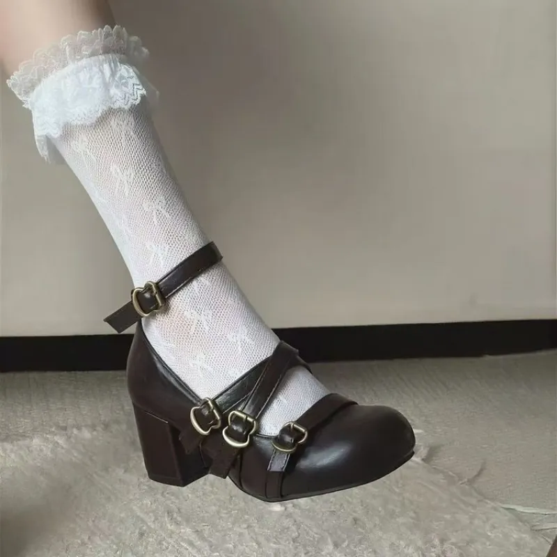 รองเท้าส้นหนาสำหรับผู้หญิงแบบแ - Women Shoes Size 7 บทวิจารณ์และราคา