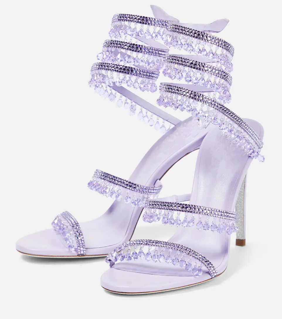 รองเท้าส้นสูงประดับคริสตัลสีเข - Peep Toe Heels บทวิจารณ์และราคา
