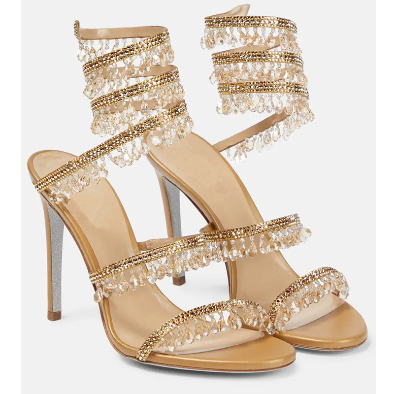 รองเท้าส้นสูงประดับคริสตัลสีเข - Peep Toe Heels บทวิจารณ์และราคา