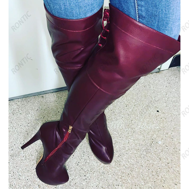 Rontic ขาข้อมูลปรับแต่งผู้หญิง - Women'S Shoes Burgundy บทวิจารณ์และราคา