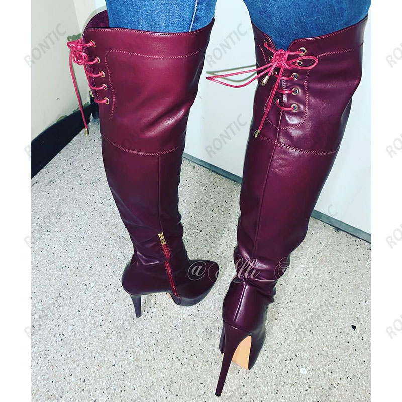 Rontic ขาข้อมูลปรับแต่งผู้หญิง - Women'S Shoes Burgundy บทวิจารณ์และราคา