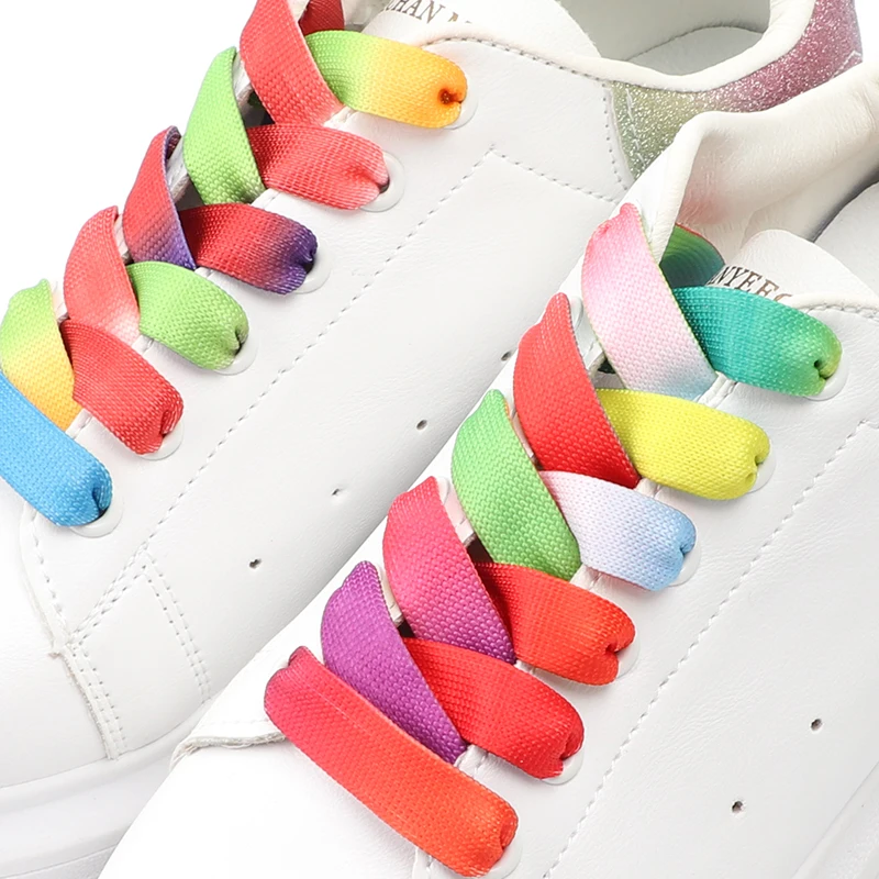 เชือกรองเท้าแบบแบนไล่สีรุ้ง กว - Women Shoes Mk บทวิจารณ์และราคา