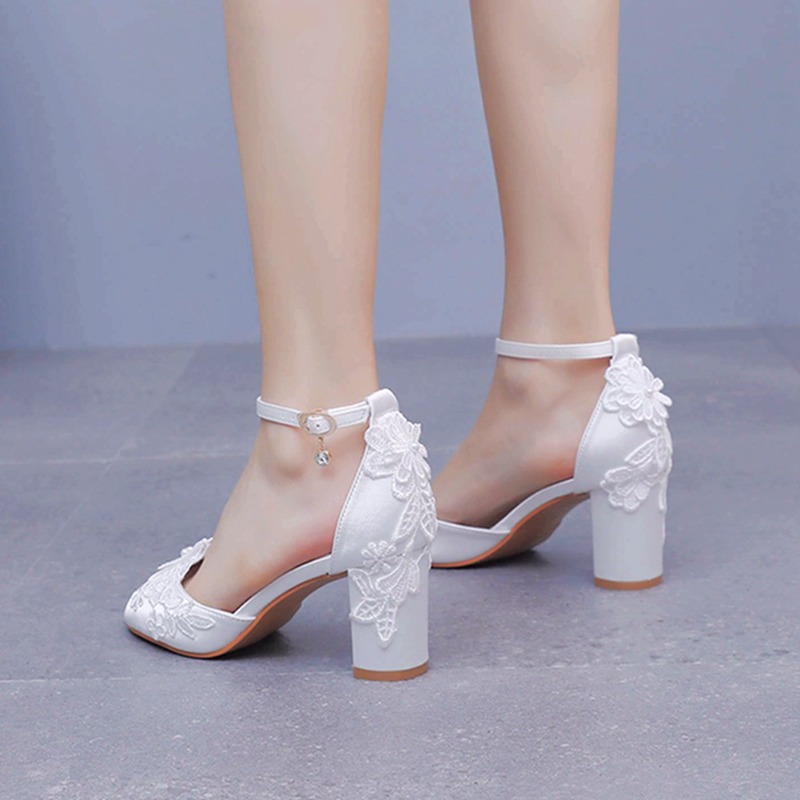 ผู้หญิงผ้าไหมสีขาวรองเท้าส้นสู - Peep Toe Heels บทวิจารณ์และราคา