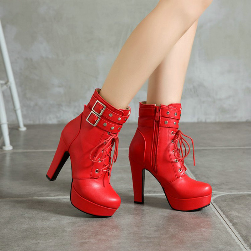 รองเท้าบูทส้นสูงแบบมีขนบุในสำห - Women Shoes For Big Feet บทวิจารณ์และราคา