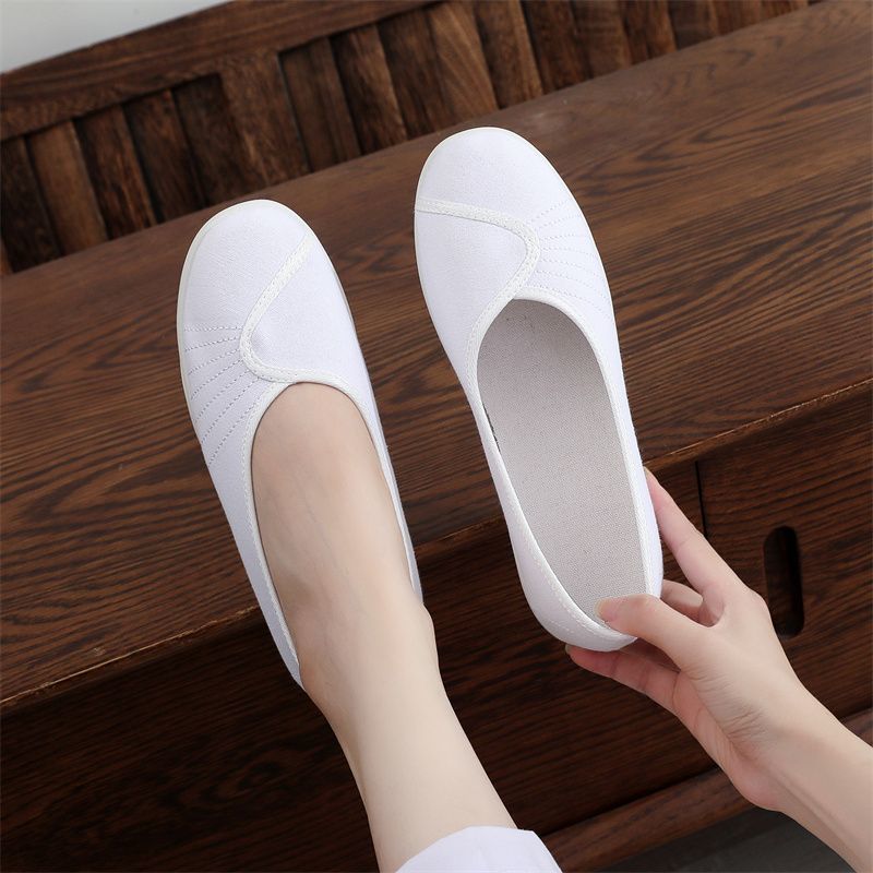 รองเท้าผ้าใบผู้หญิงสีขาว พื้นเ - Women'S Shoes For Standing All Day บทวิจารณ์และราคา