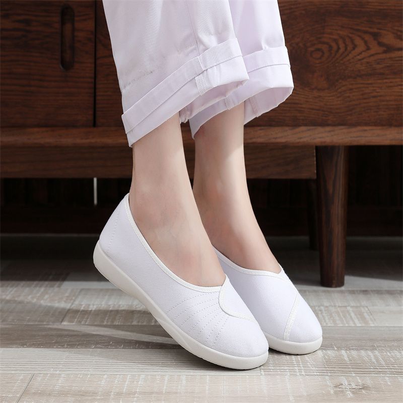 รองเท้าผ้าใบผู้หญิงสีขาว พื้นเ - Women'S Shoes For Standing All Day บทวิจารณ์และราคา