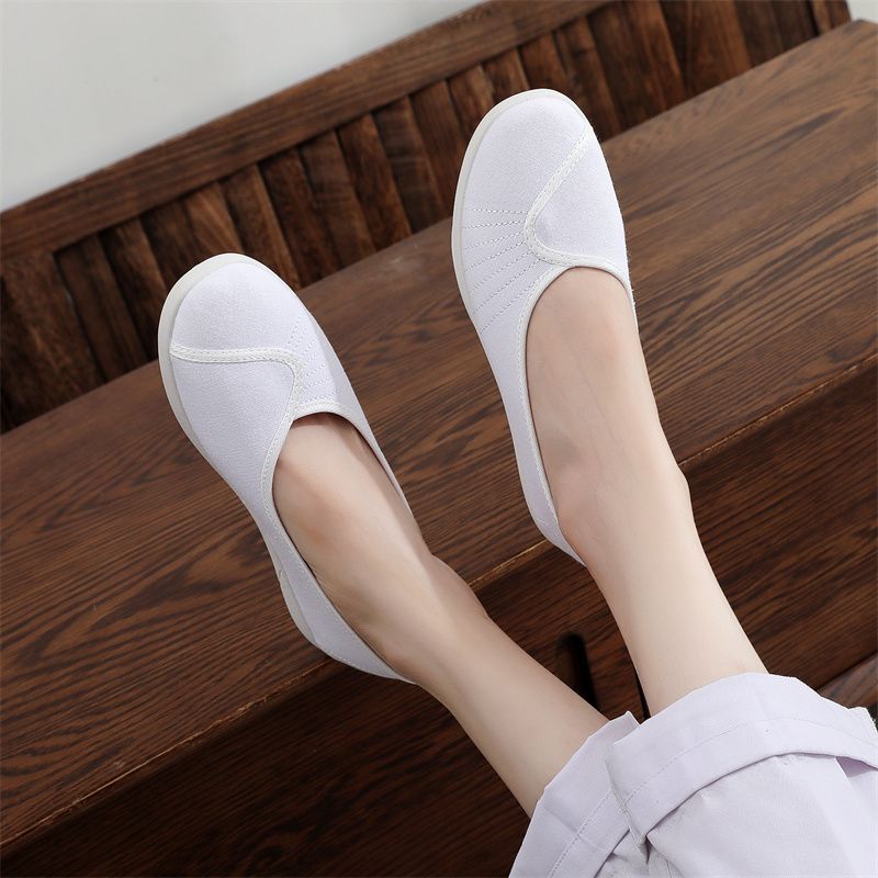 รองเท้าผ้าใบผู้หญิงสีขาว พื้นเ - Women'S Shoes For Standing All Day บทวิจารณ์และราคา