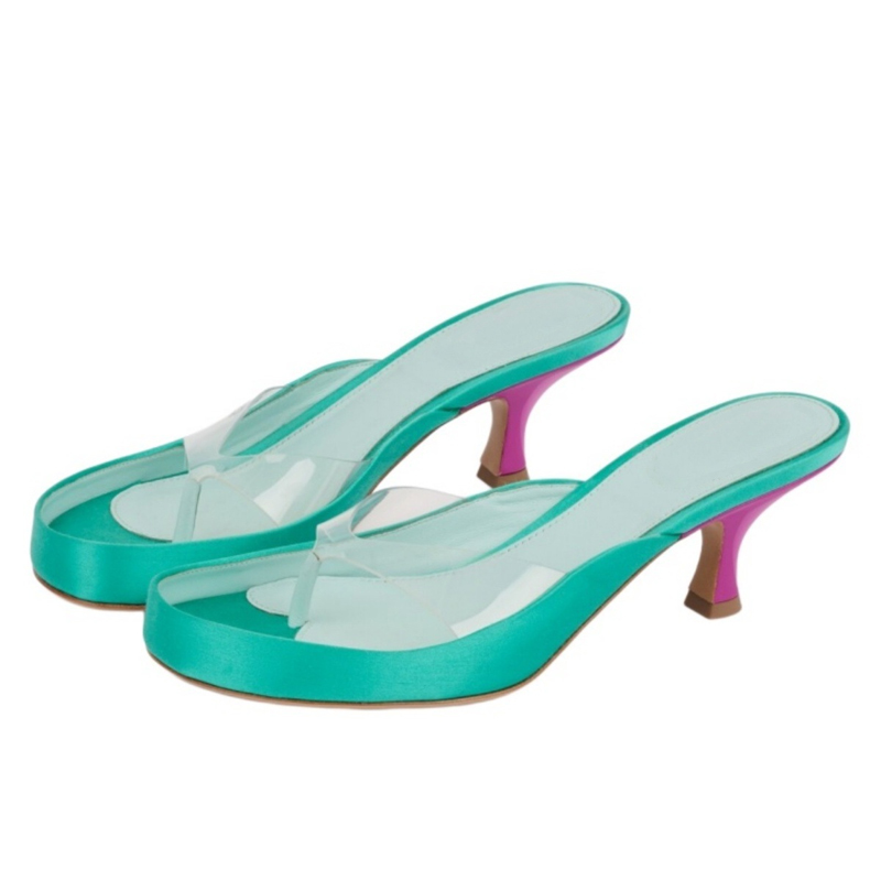 รองเท้าส้นสูงแบบสวมเปิดนิ้วเท้ - Clear Strap Heel บทวิจารณ์และราคา