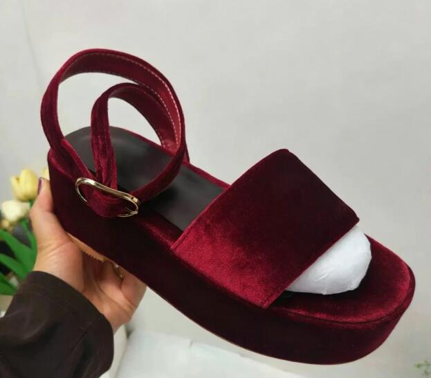 รองเท้าส้นเตารีดแบบเปิดนิ้วเท้ - Women'S Shoes Burgundy บทวิจารณ์และราคา