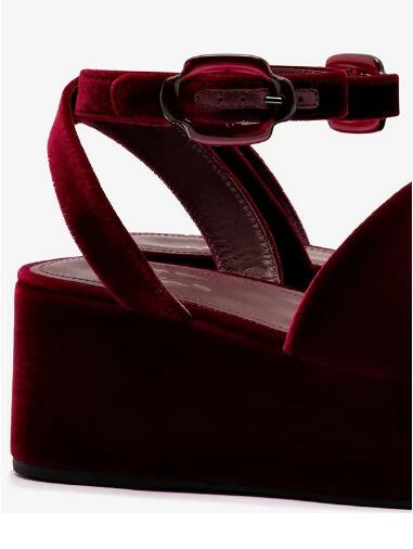 รองเท้าส้นเตารีดแบบเปิดนิ้วเท้ - Women'S Shoes Burgundy บทวิจารณ์และราคา