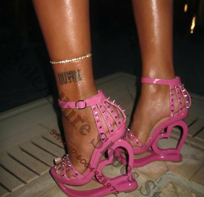 รองเท้าส้นเตารีดแบบรัดข้อเท้าส - Peep Toe Heels บทวิจารณ์และราคา