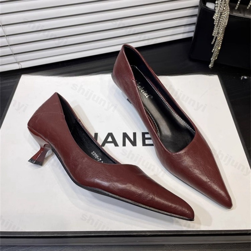 รองเท้าส้นสูงสตรีสิทธิบัตรหนัง - Women'S Shoes Burgundy บทวิจารณ์และราคา