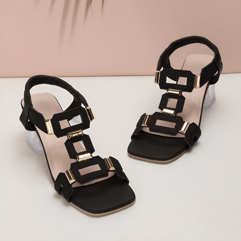 รองเท้าส้นตึกแบบเรียบหรูสำหรับ - Clear Strap Heel บทวิจารณ์และราคา