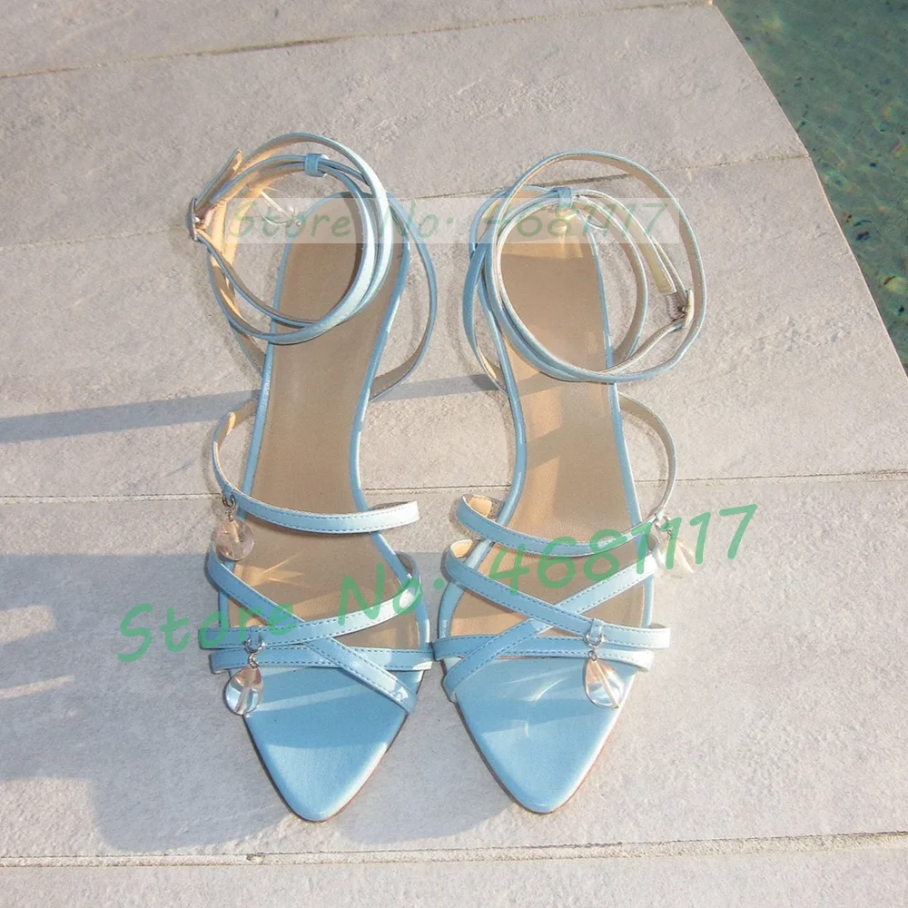 Blue Cross Strap รองเท้าแตะจี้ - Clear Strap Heel บทวิจารณ์และราคา