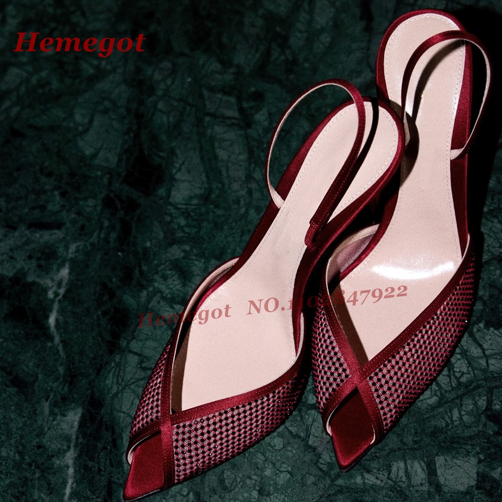 รองเท้าส้นสูงแบบสวมเปิดส้น ผ้า - Women'S Shoes Burgundy บทวิจารณ์และราคา