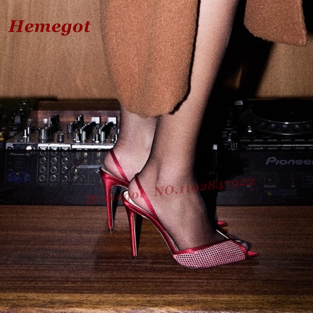 รองเท้าส้นสูงแบบสวมเปิดส้น ผ้า - Women'S Shoes Burgundy บทวิจารณ์และราคา