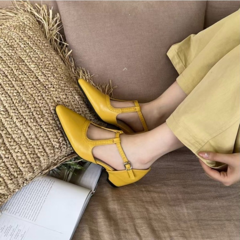 รองเท้าส้นสูงสีเหลืองแบบ T-Str - Women'S Shoes Burgundy บทวิจารณ์และราคา